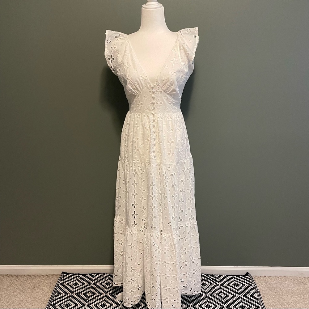 Boheme Hanger White Eyelet Maxi Dress